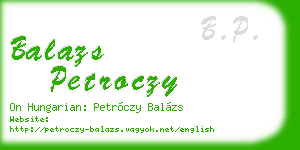 balazs petroczy business card
