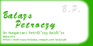 balazs petroczy business card